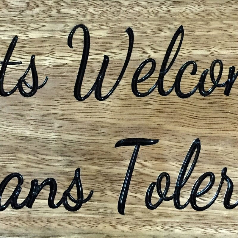 A sign for a dedicated animal lover. Sealed for outdoor use.